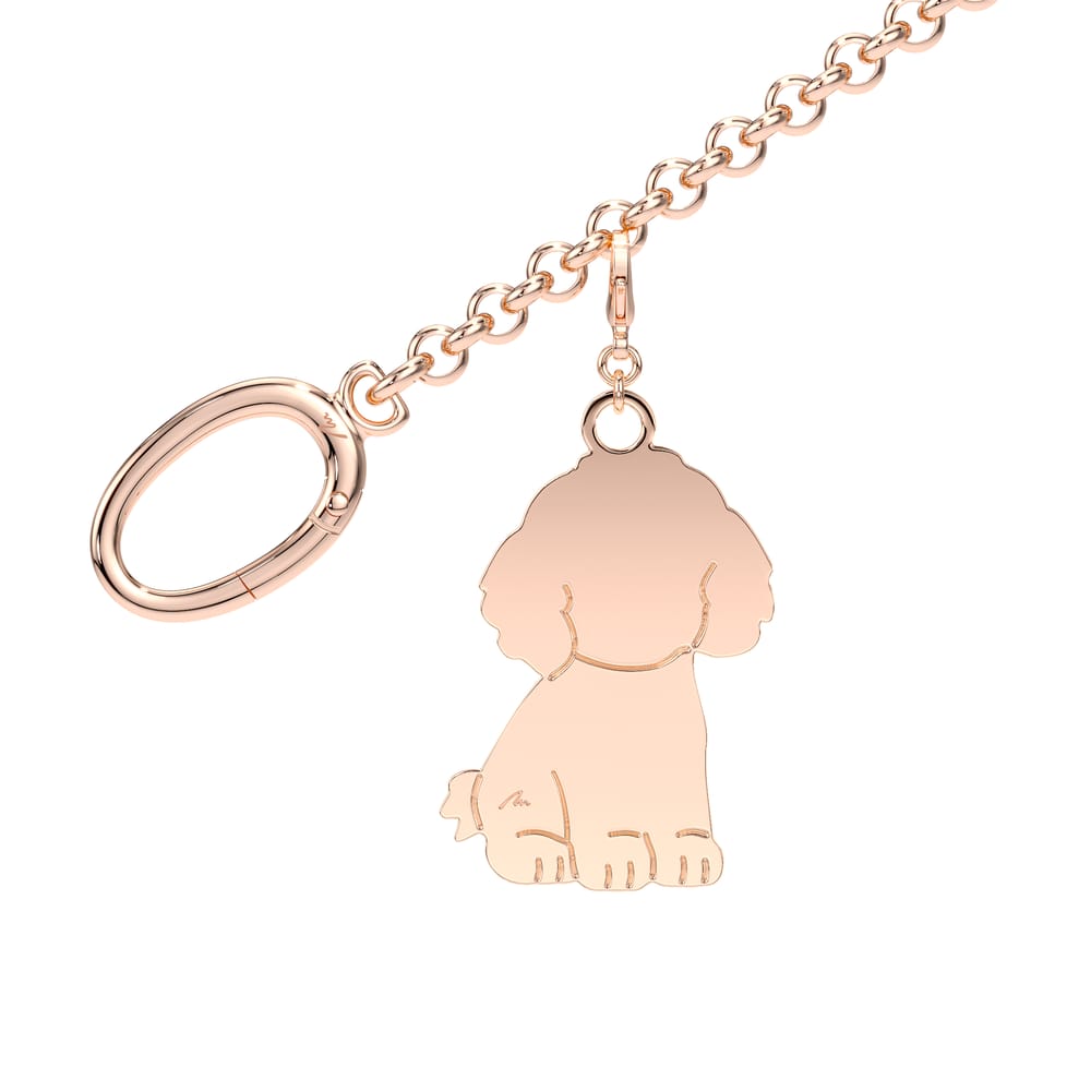 Rose gold plated brass Puppy bag charm