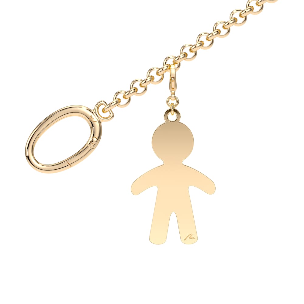 Yellow gold plated brass Boy charm bag