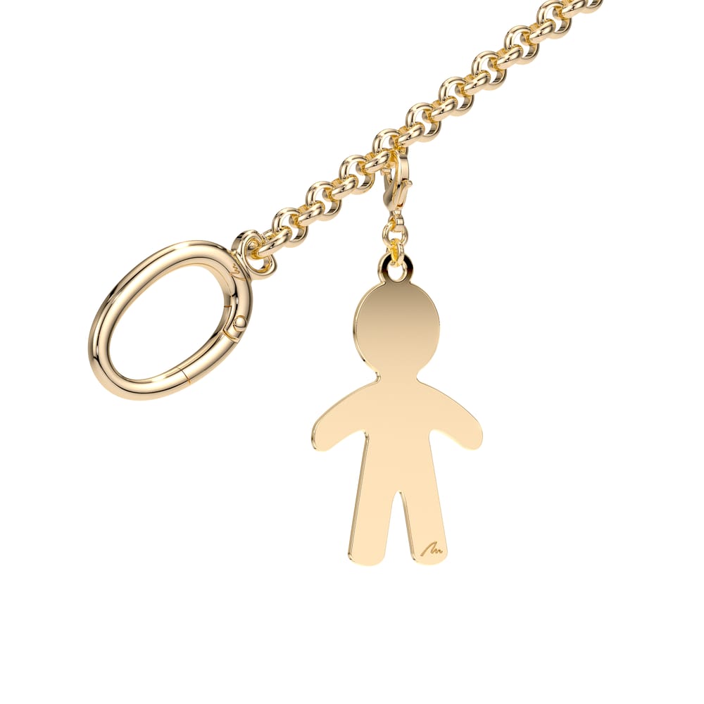 Yellow gold plated brass Boy charm bag