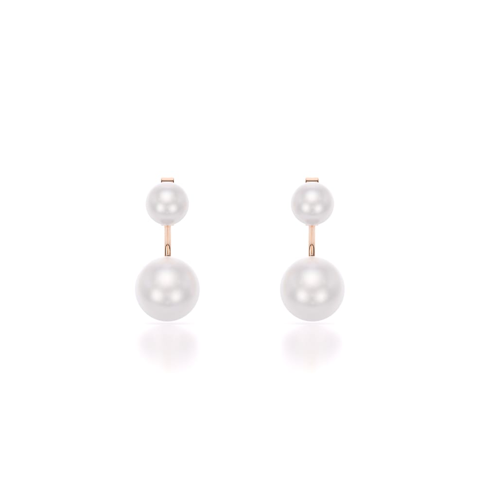 14 KT rose gold 2 Pearls earrings