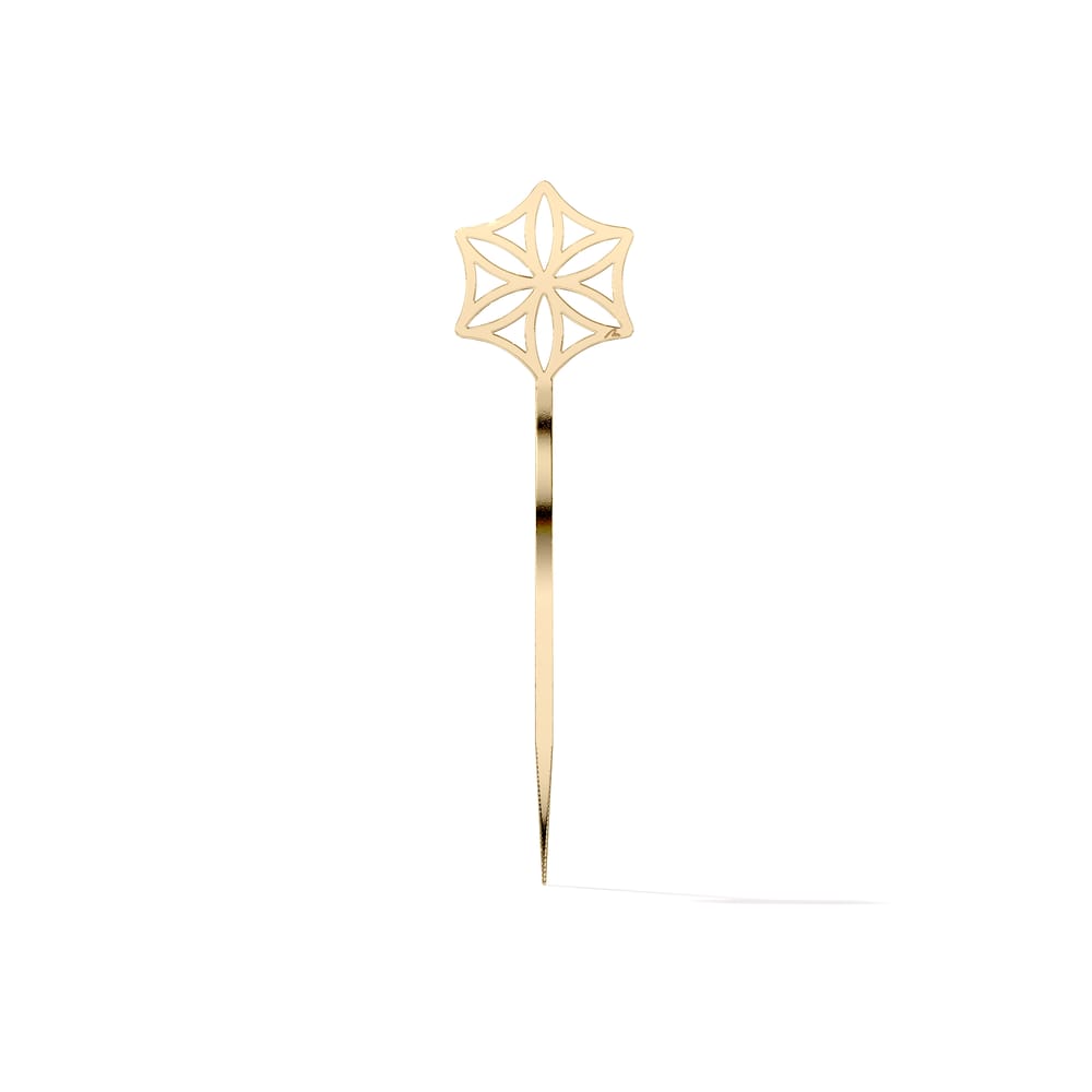 Yellow gold plated brass Traditional Rosette bookmark