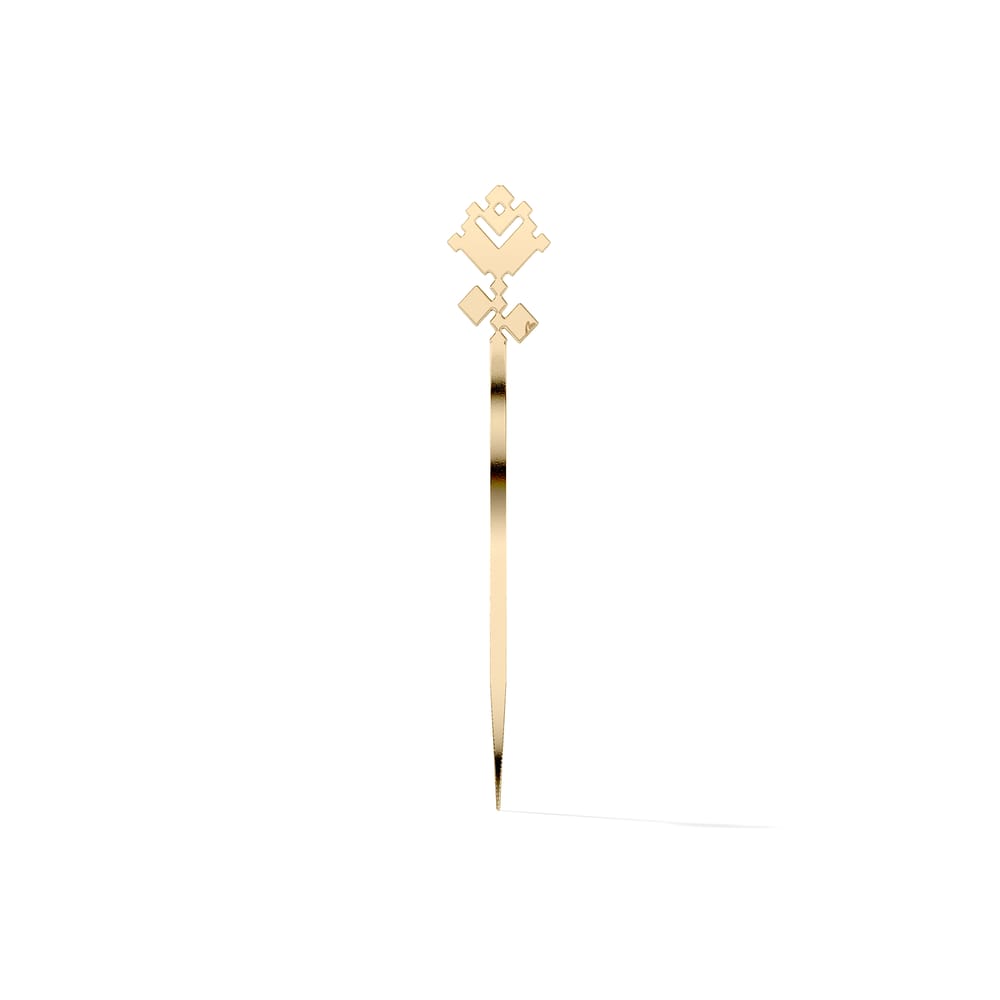 Semn de carte Trandafir Traditional, din alama placata cu aur galben