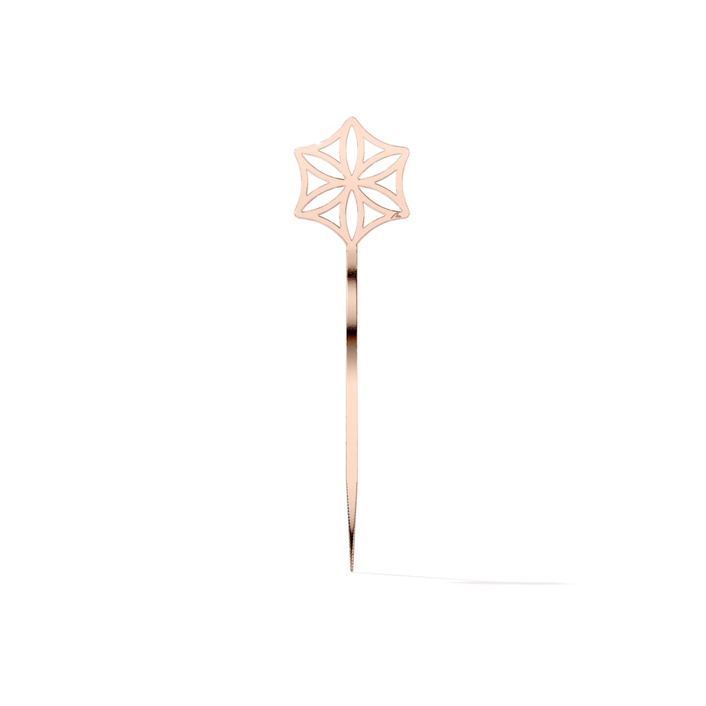 Rose gold plated brass Traditional Rosette bookmark