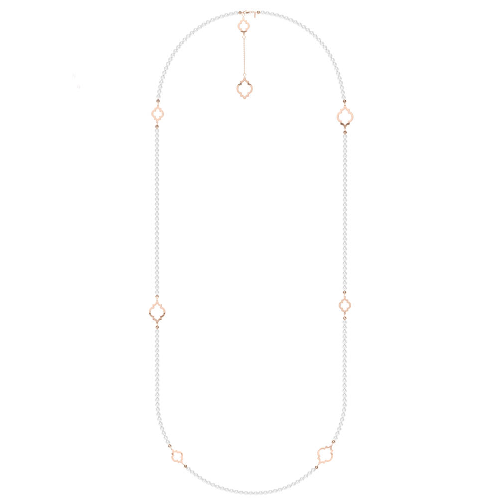 Colier cu perle de 6 mm, din aur roz 14 KT, Amina