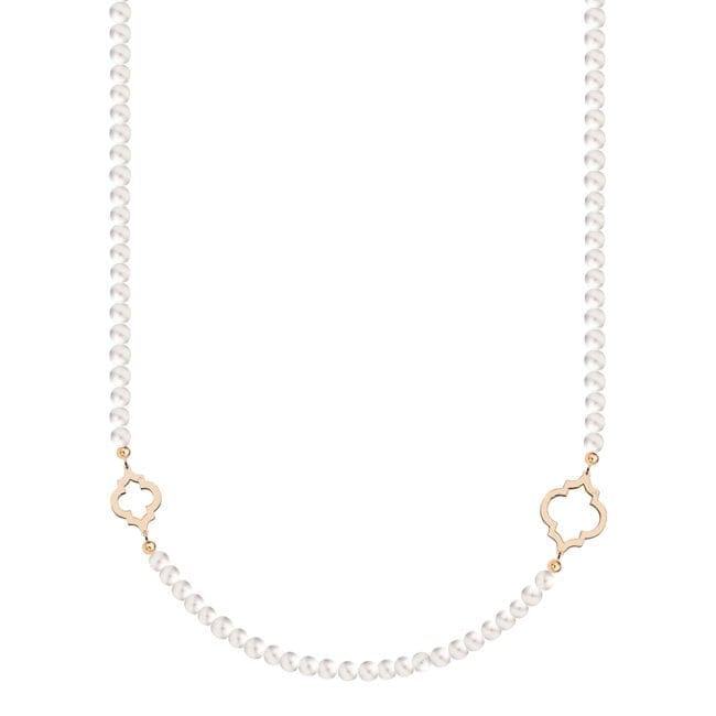 Colier Amina cu perle de 6 mm, din aur roz 14 KT