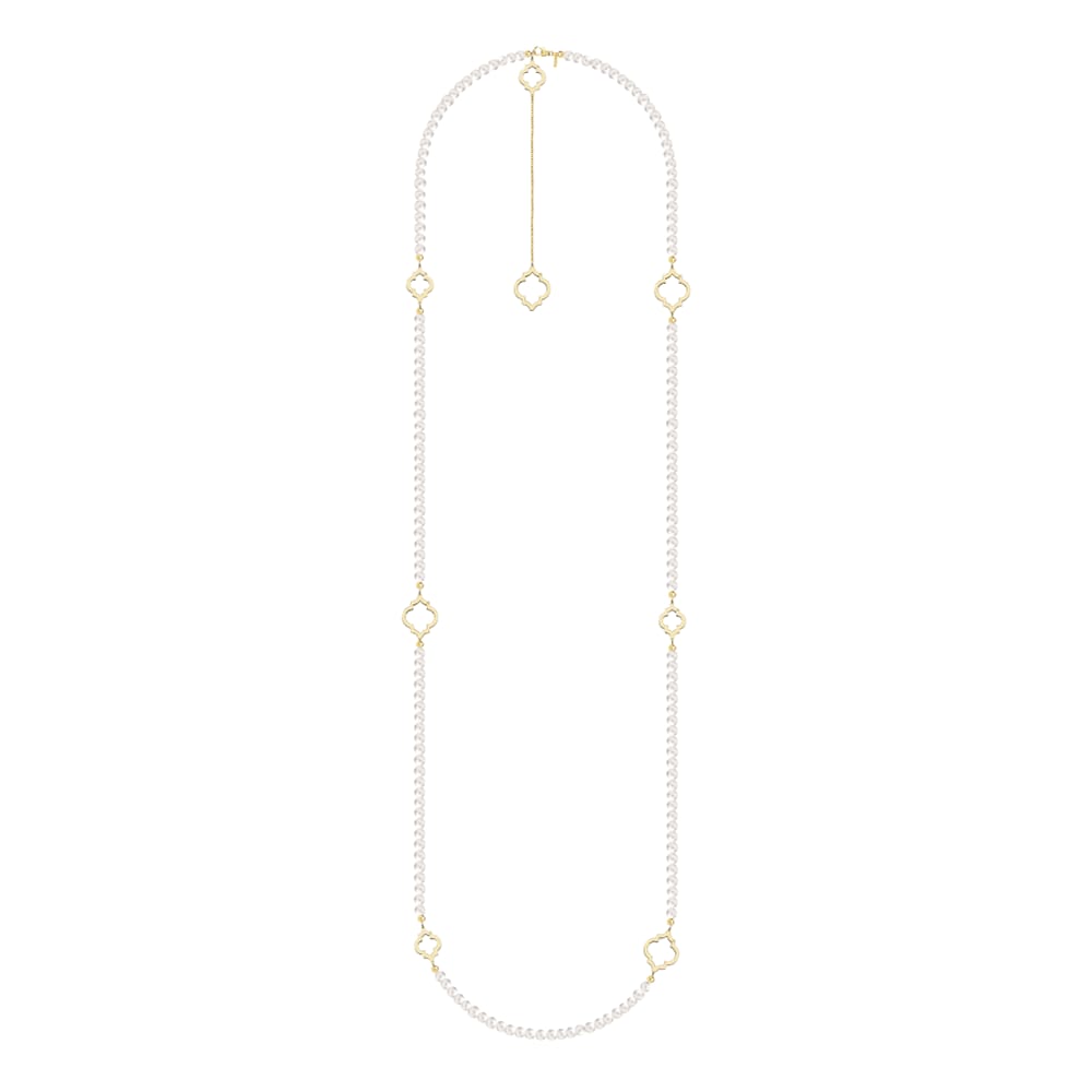 Colier Amina cu perle de 6 mm, din aur galben 14 KT