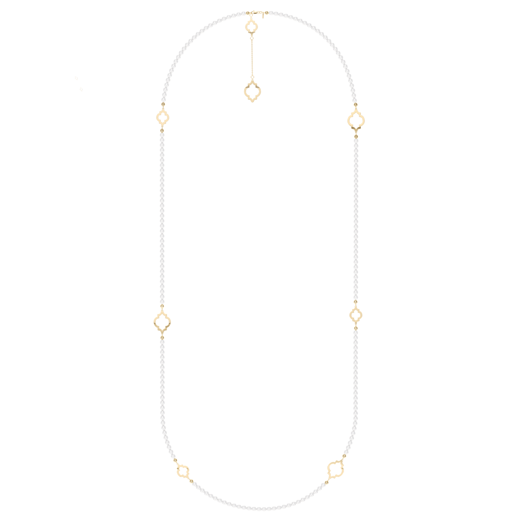 14 KT yellow gold 6 mm pearls Amina necklace