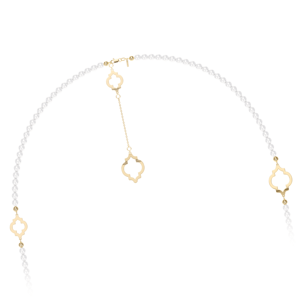 14 KT yellow gold 6 mm pearls Amina necklace
