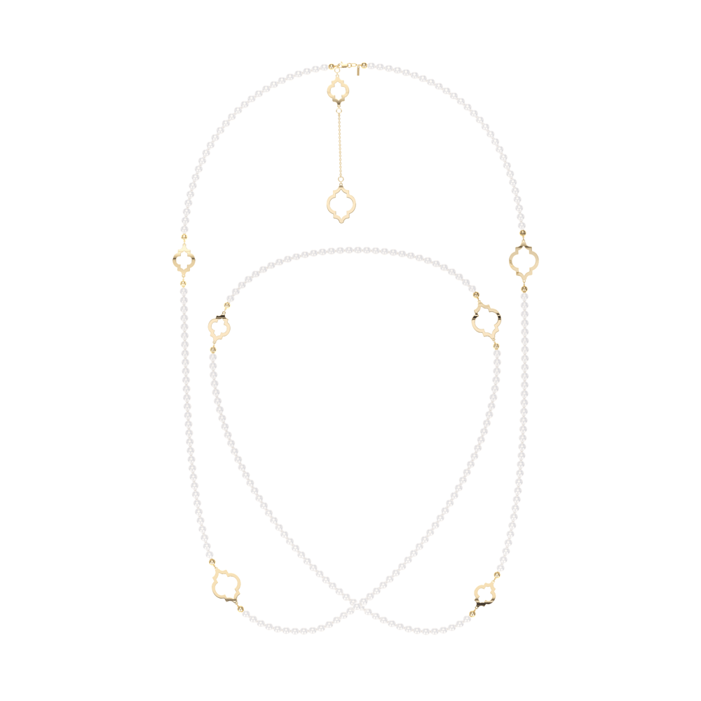 14 KT yellow gold 6 mm pearls Amina necklace