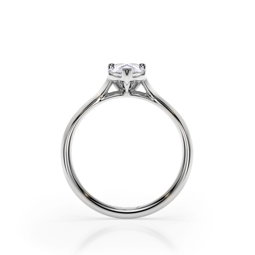 Inel de Logodna Classic Aur Alb 18 KT Pear Cut LGD 1.22 CT FVS1