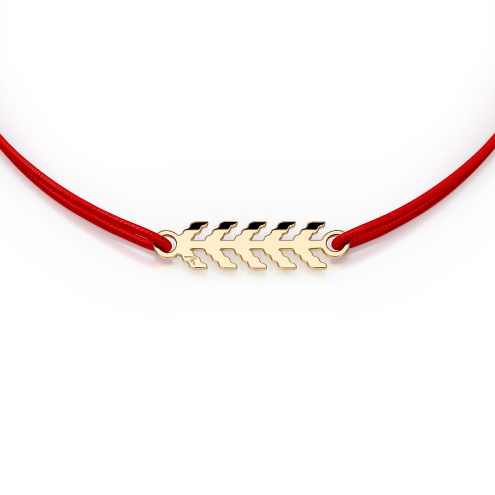 Martisor bratara pe snur Spic, din aur galben 14 KT