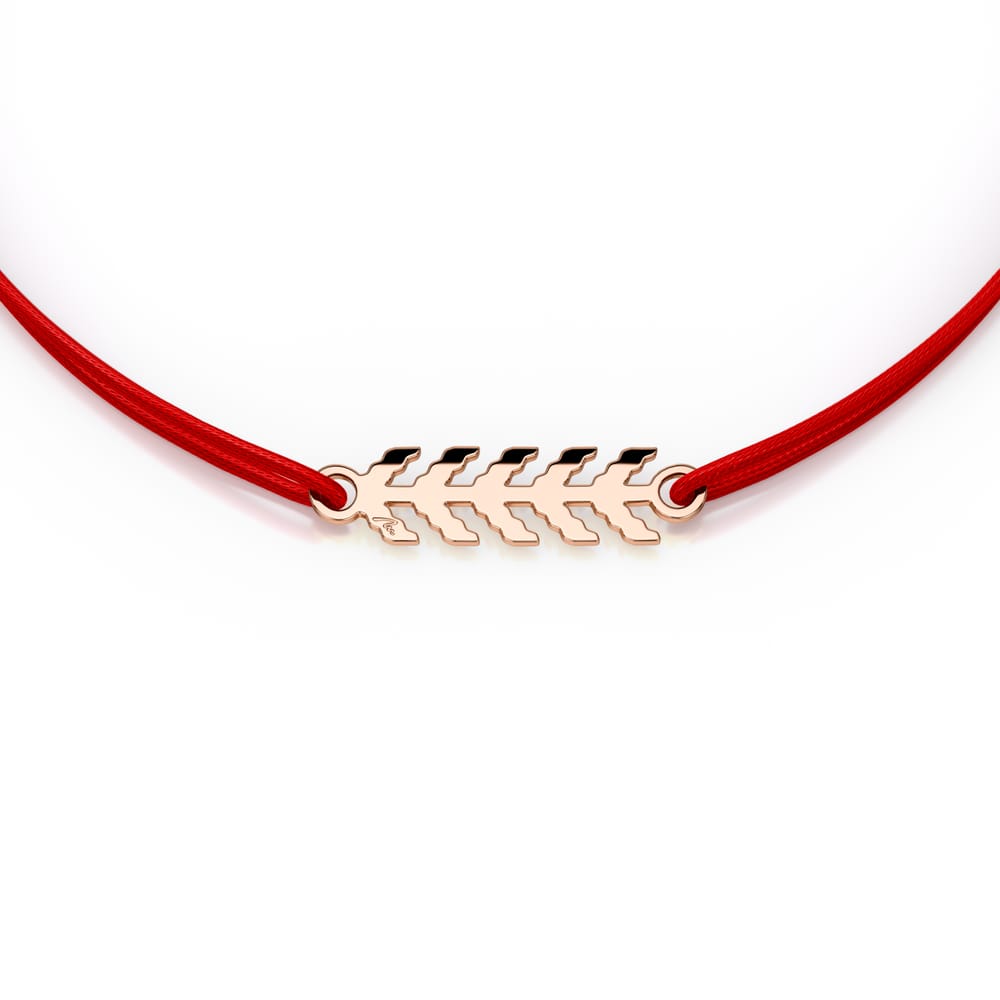 Martisor bratara pe snur Spic, din aur roz 14 KT