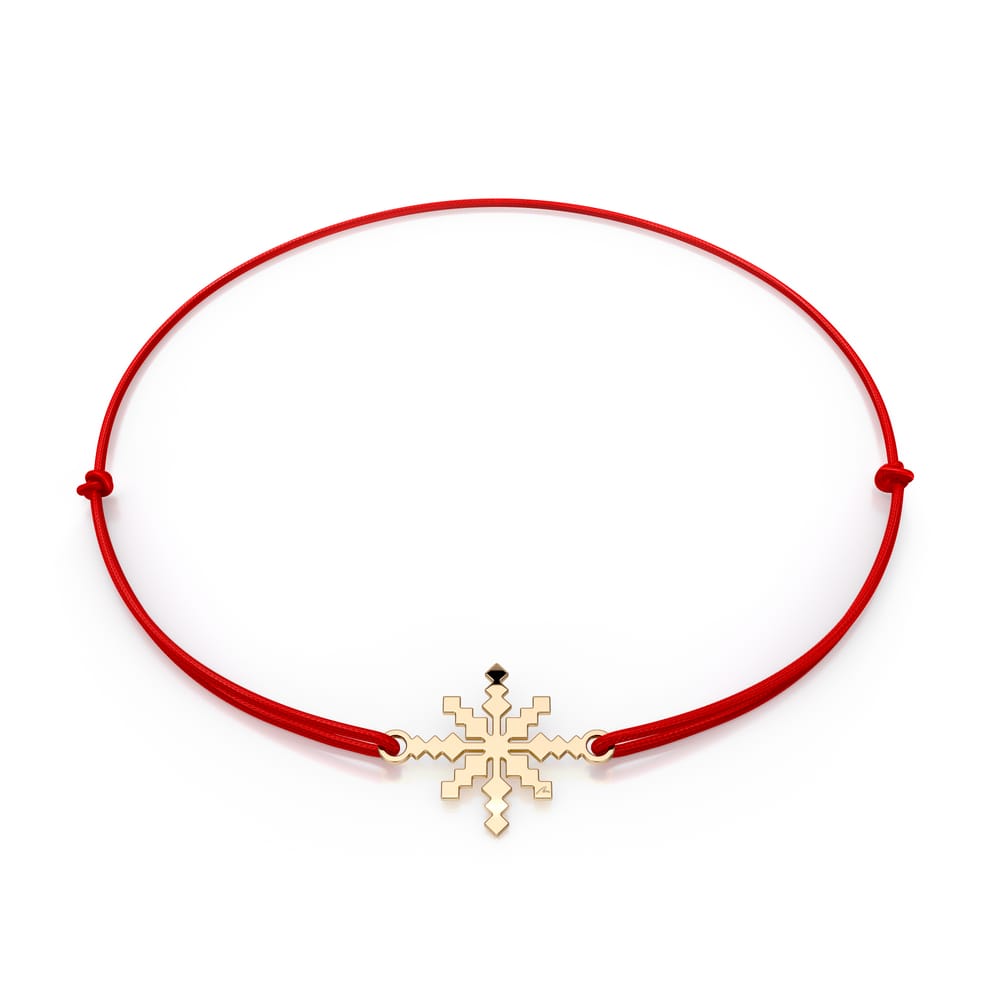 Martisor bratara pe snur Raza de soare, din aur galben 14 KT