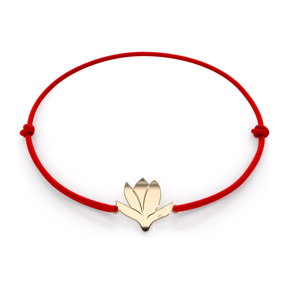 Bratara snur Magnolia, din alama placata cu aur galben