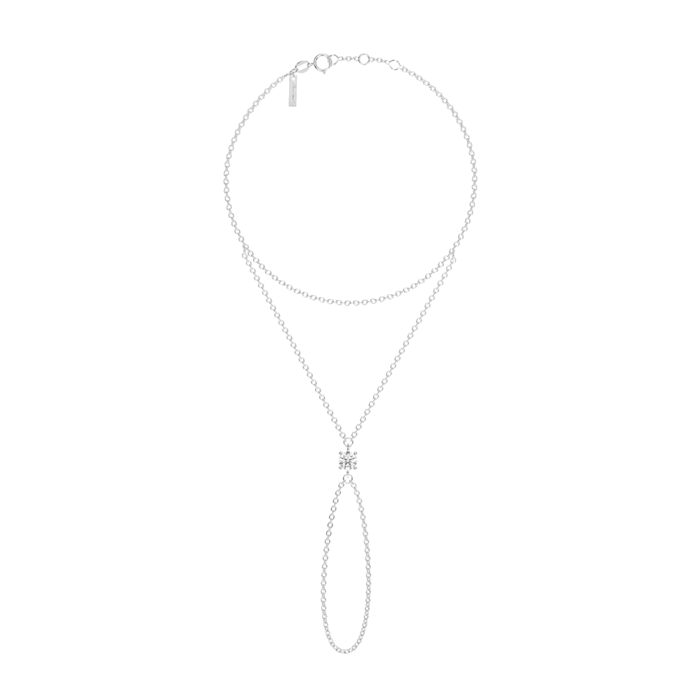 Bratara Solitaire cu diamant de laborator 0.50 CT, din aur alb 14 KT