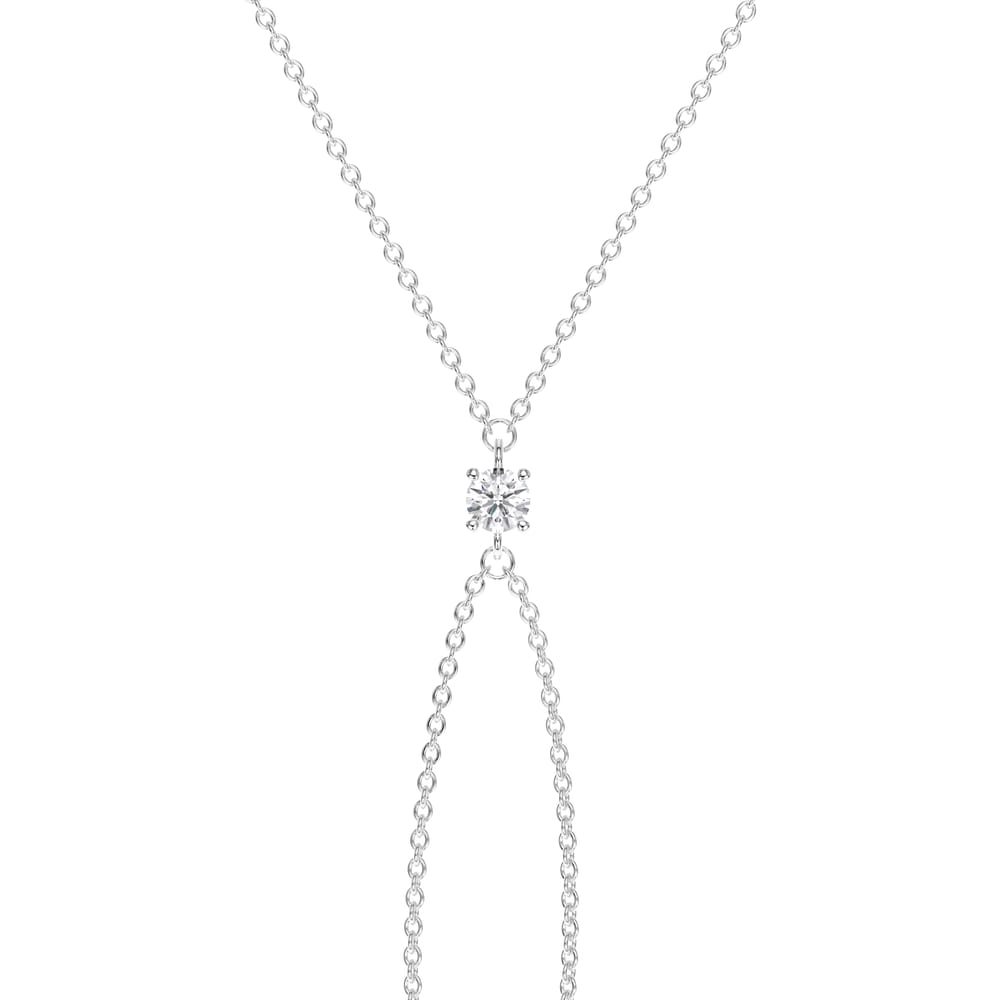 Bratara Solitaire cu diamant de laborator 0.50 CT, din aur alb 14 KT