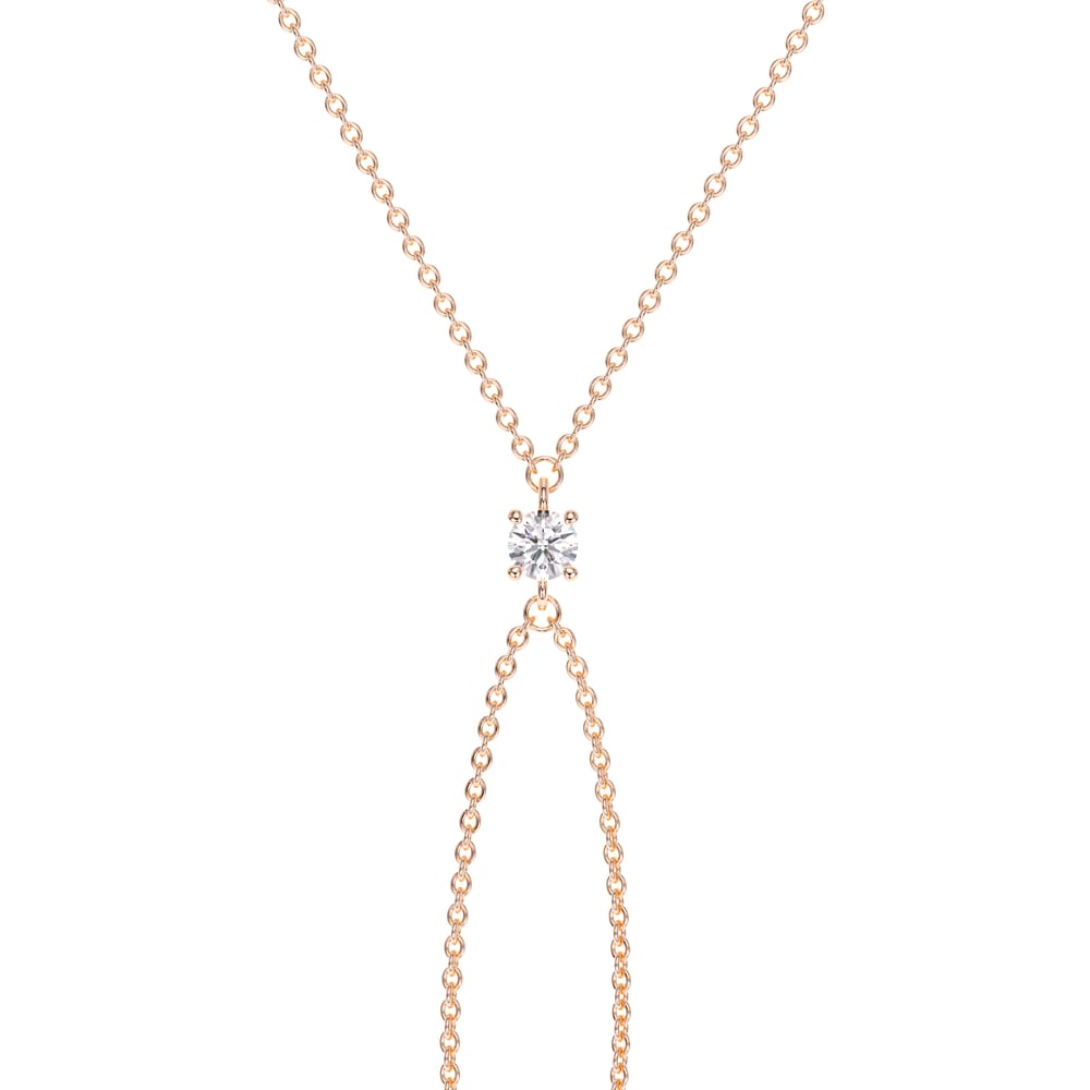 Bratara Solitaire cu diamant de laborator 0.50 CT, din aur roz 14 KT