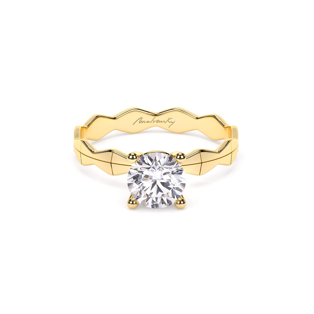 14 KT Yellow Gold Infinity Engagement Ring Round Cut 1.00 CT LGD