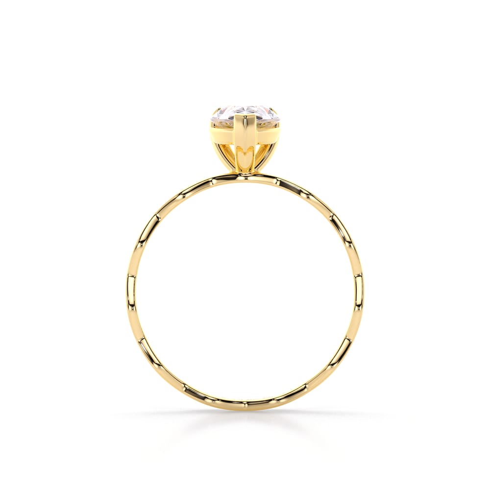 14 KT Yellow Gold Infinity Engagement Ring Pear Cut 1.00 CT LGD