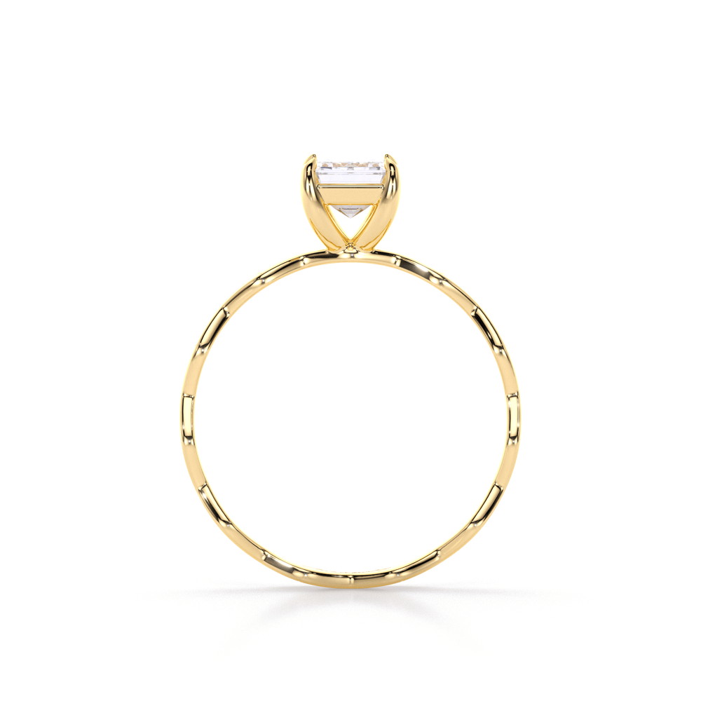 14 KT Yellow Gold Infinity Engagement Ring Emerald Cut 1.00 CT LGD