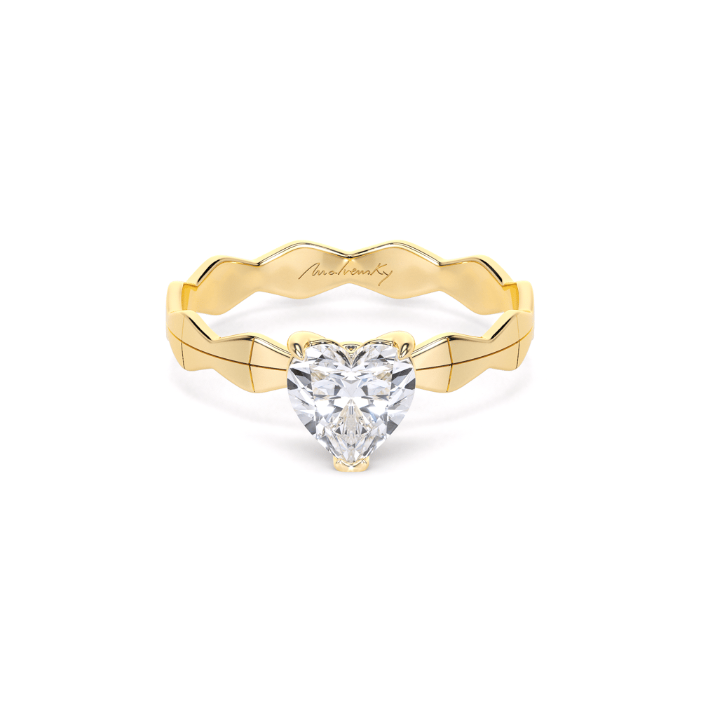14 KT Yellow Gold Infinity Engagement Ring Heart Cut 1.00 CT LGD