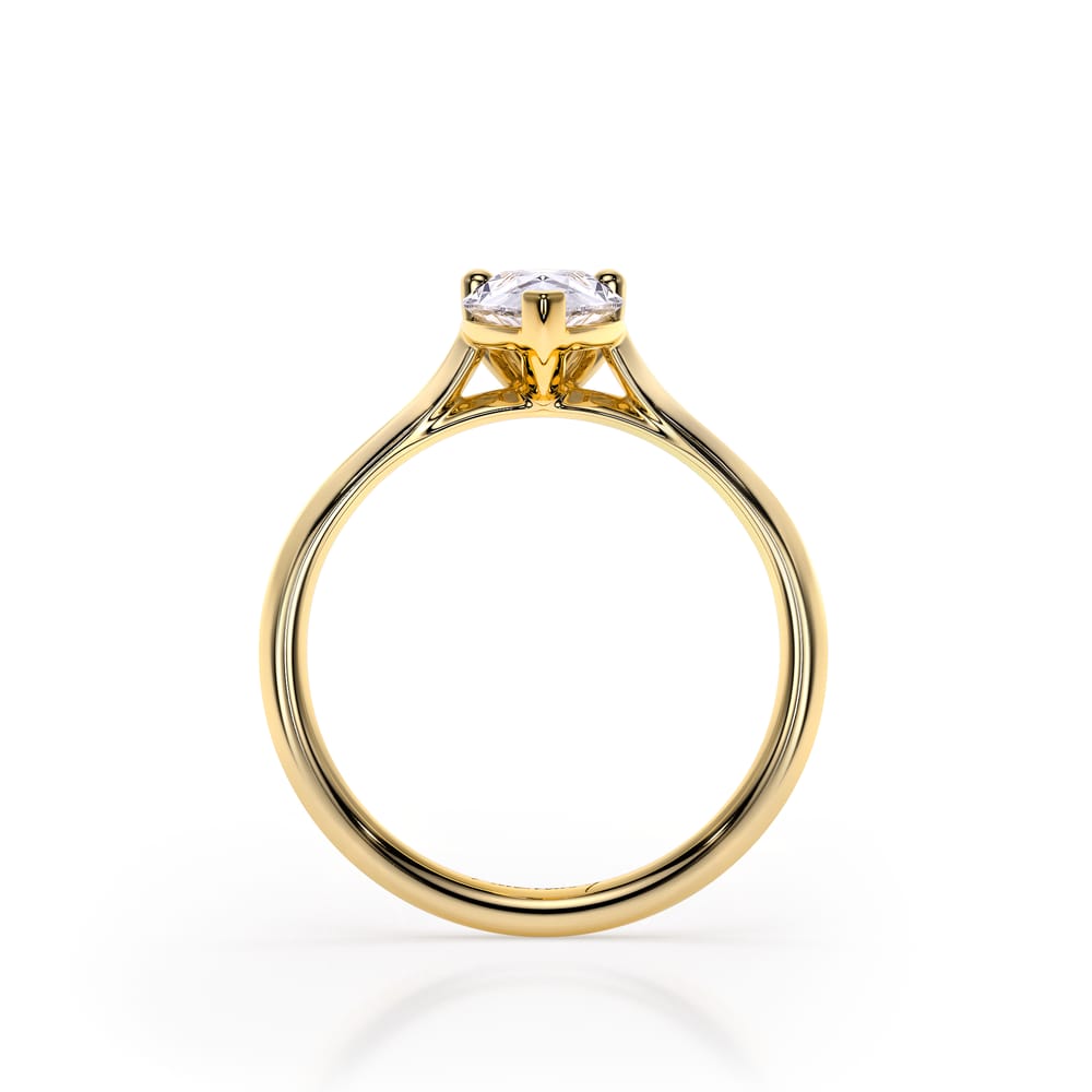 18 KT Yellow Gold Classic Engagement Ring Pear Cut LGD 1.00 CT