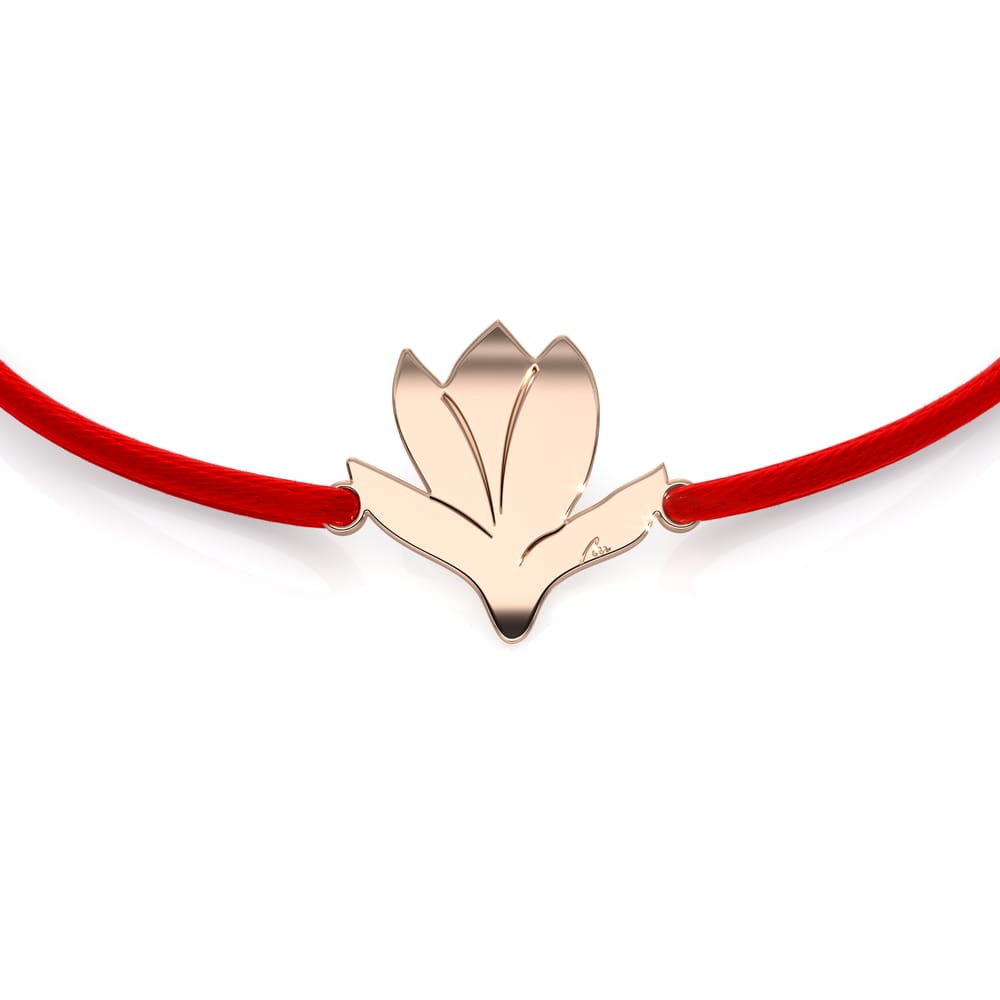 Bratara snur Magnolia, din alama placata cu aur roz