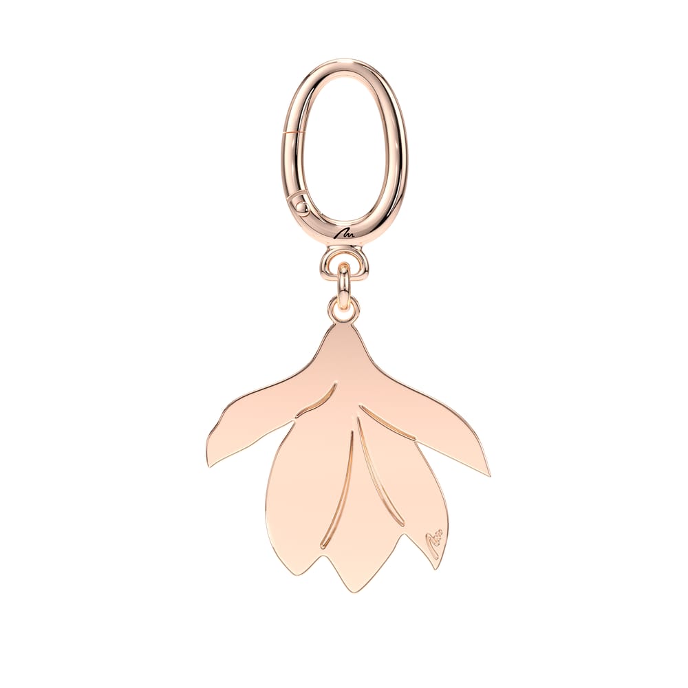 Breloc Magnolia, din alama placata cu aur roz