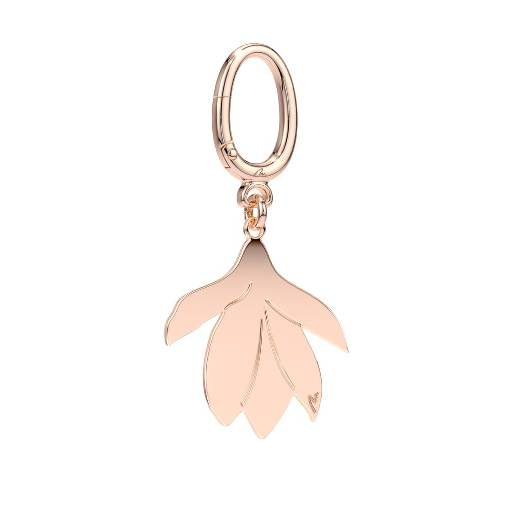 Breloc Magnolia, din alama placata cu aur roz