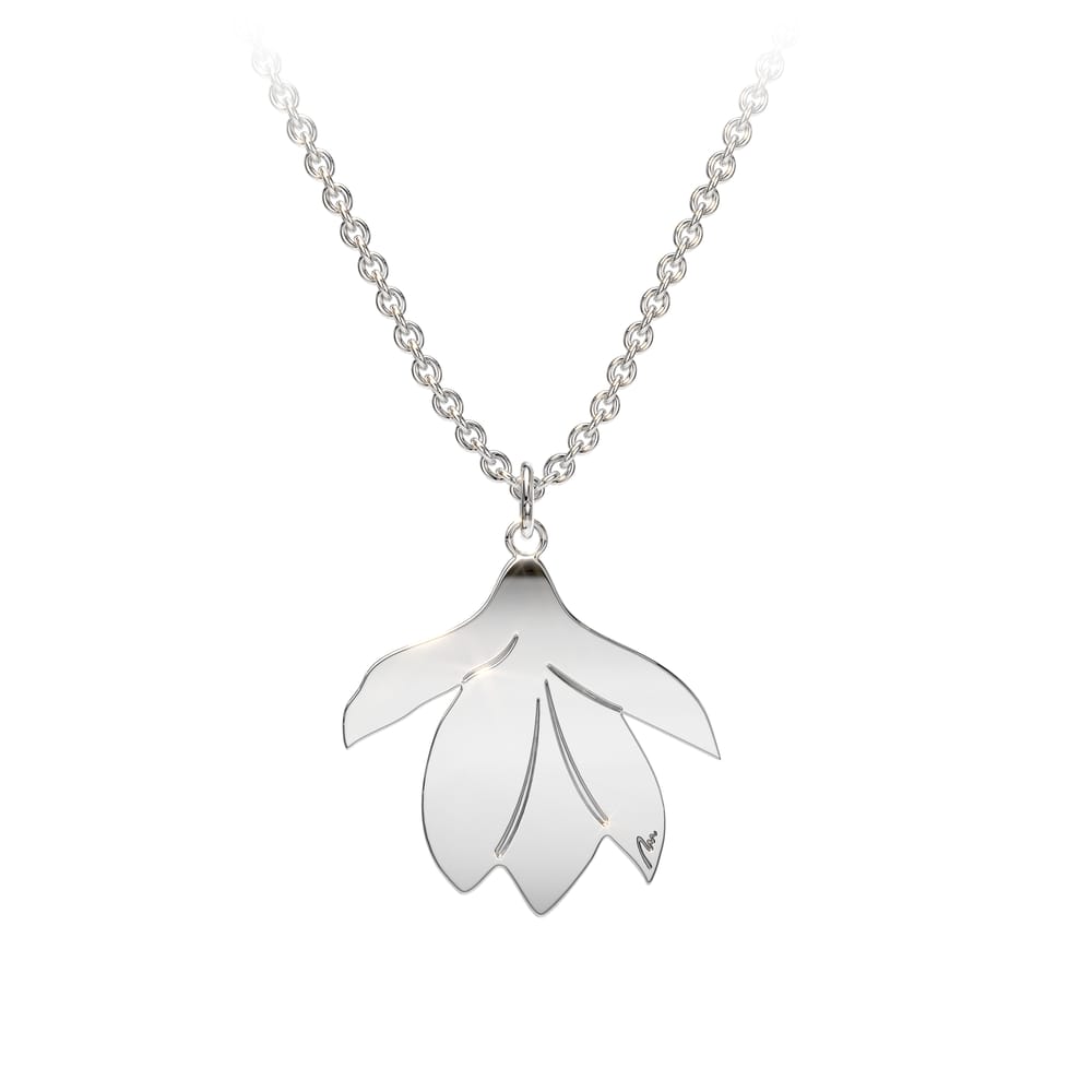 Pandantiv Magnolia, din aur alb 14 KT