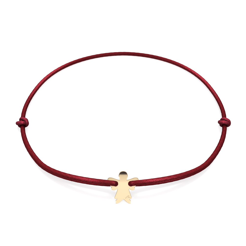 14 KT yellow gold Angel M Malvensky bracelet on string