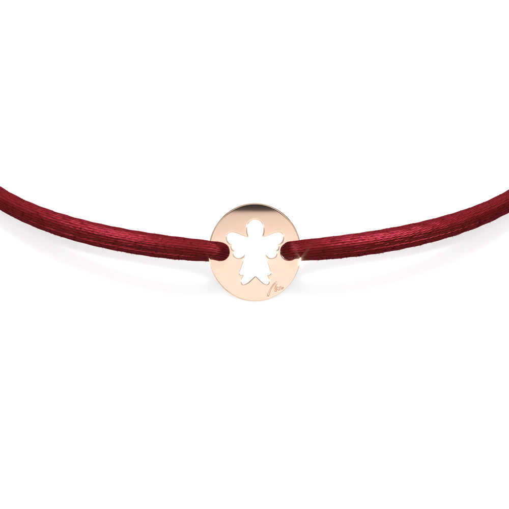 14 KT rose gold Angel in Little Coin bracelet on string