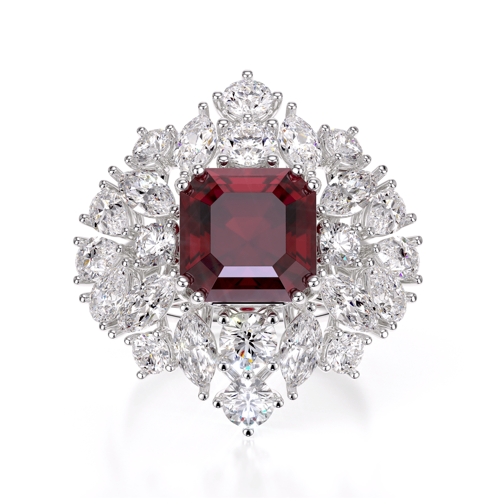 Inel din aur alb 18 KT, The Royal Rubin