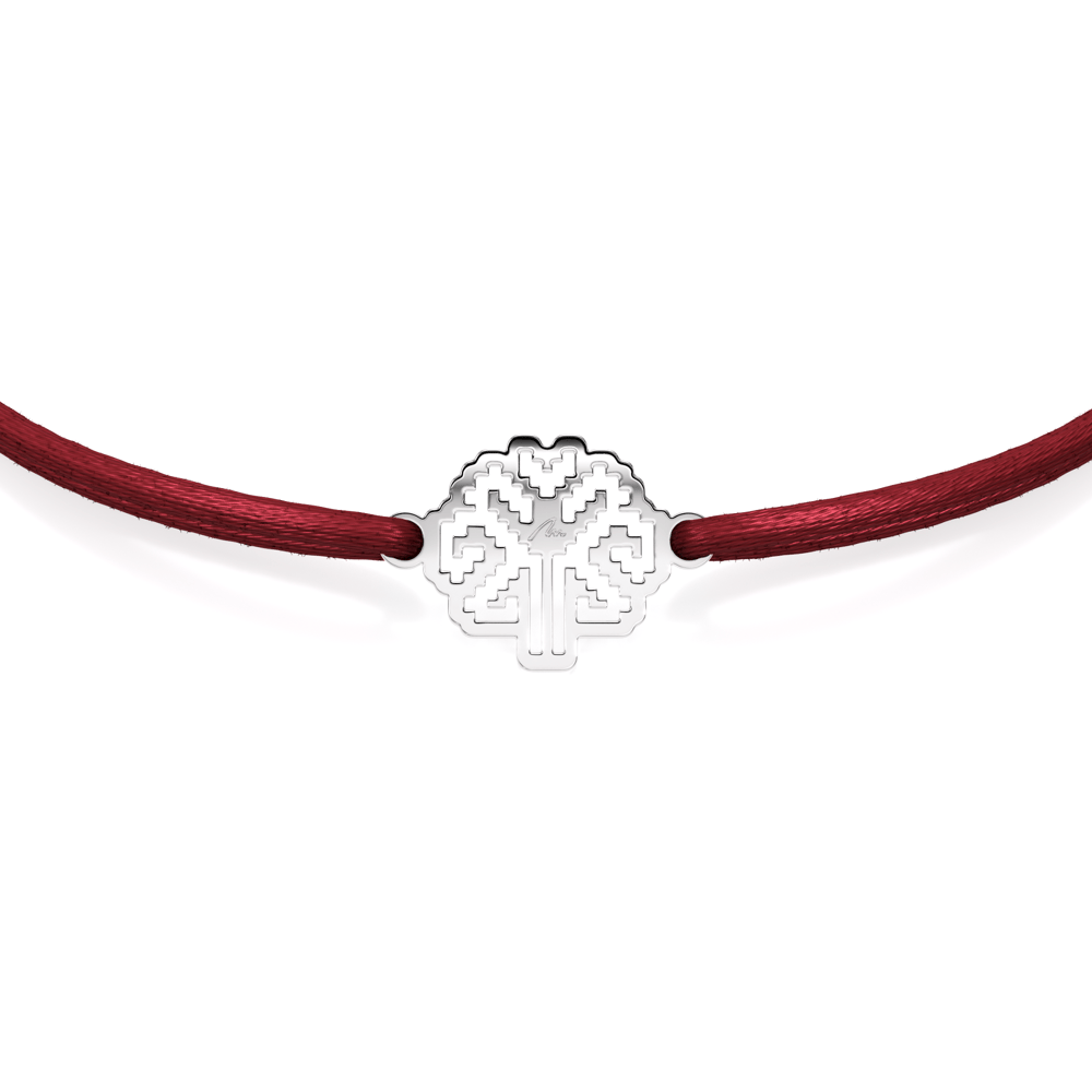 14 KT white gold Tree of Life bracelet on string