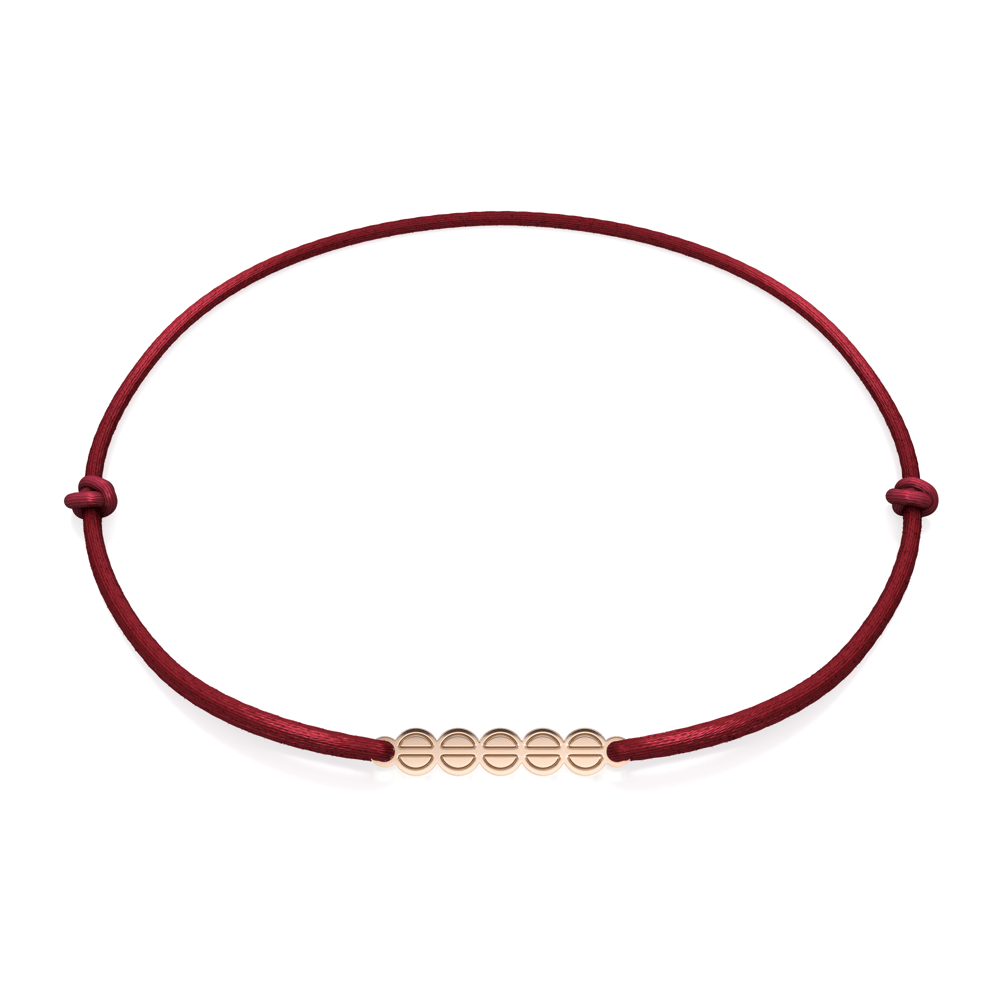 14 KT rose gold The Embrace bracelet on string