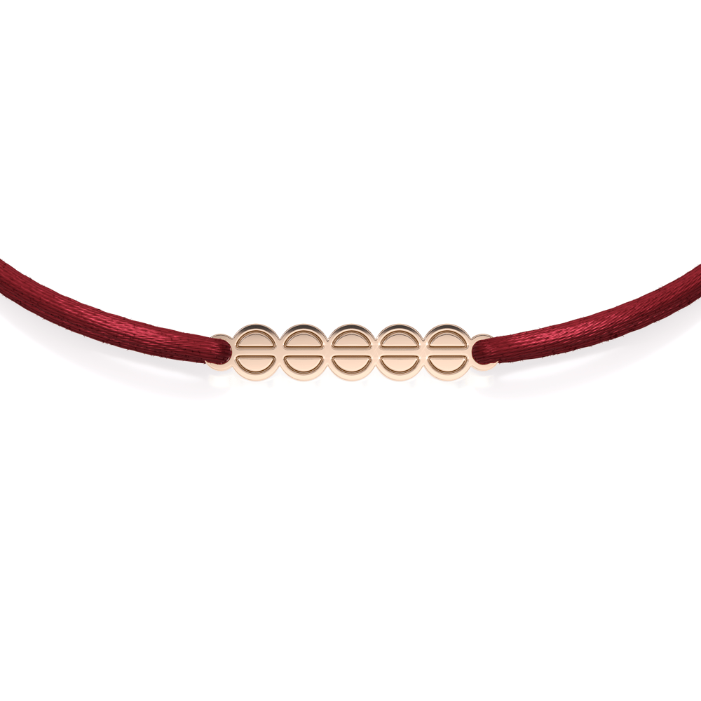 14 KT rose gold The Embrace bracelet on string