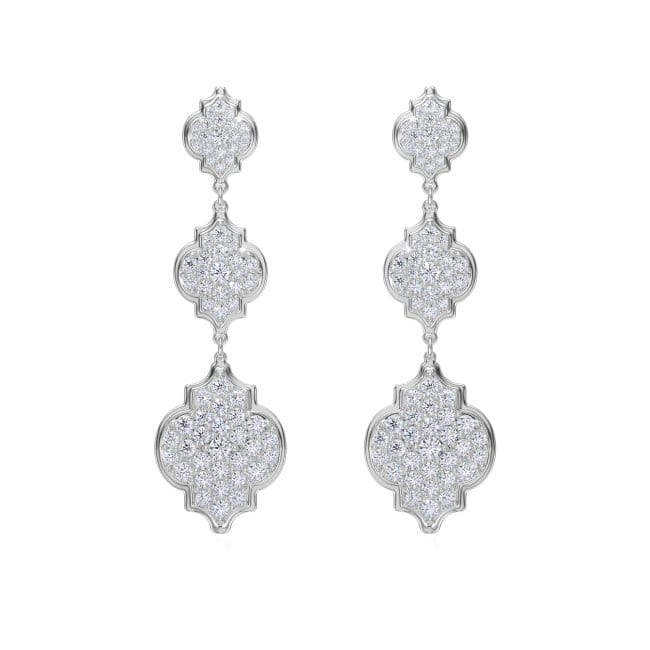 18 KT white gold Aisha Diamonds earrings, with 5.57 CT lab-grown diamonds