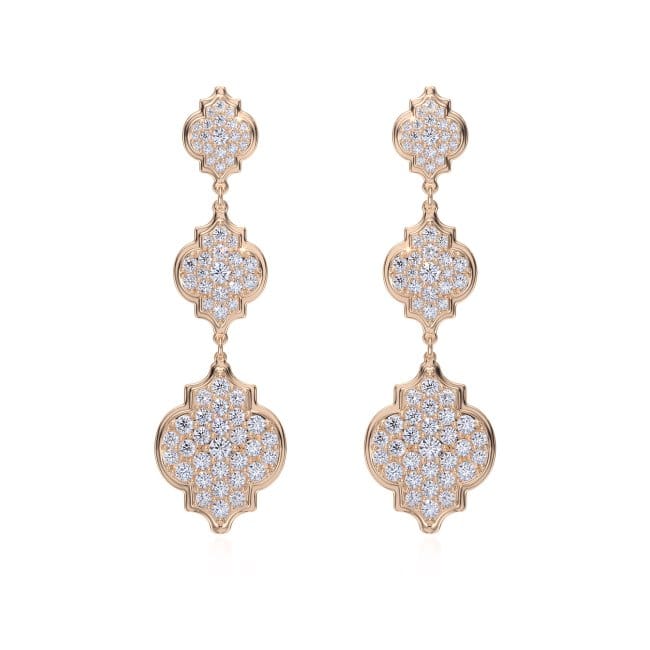 18 KT rose gold Aisha Diamonds 5.57 CT lab-grown diamonds earrings