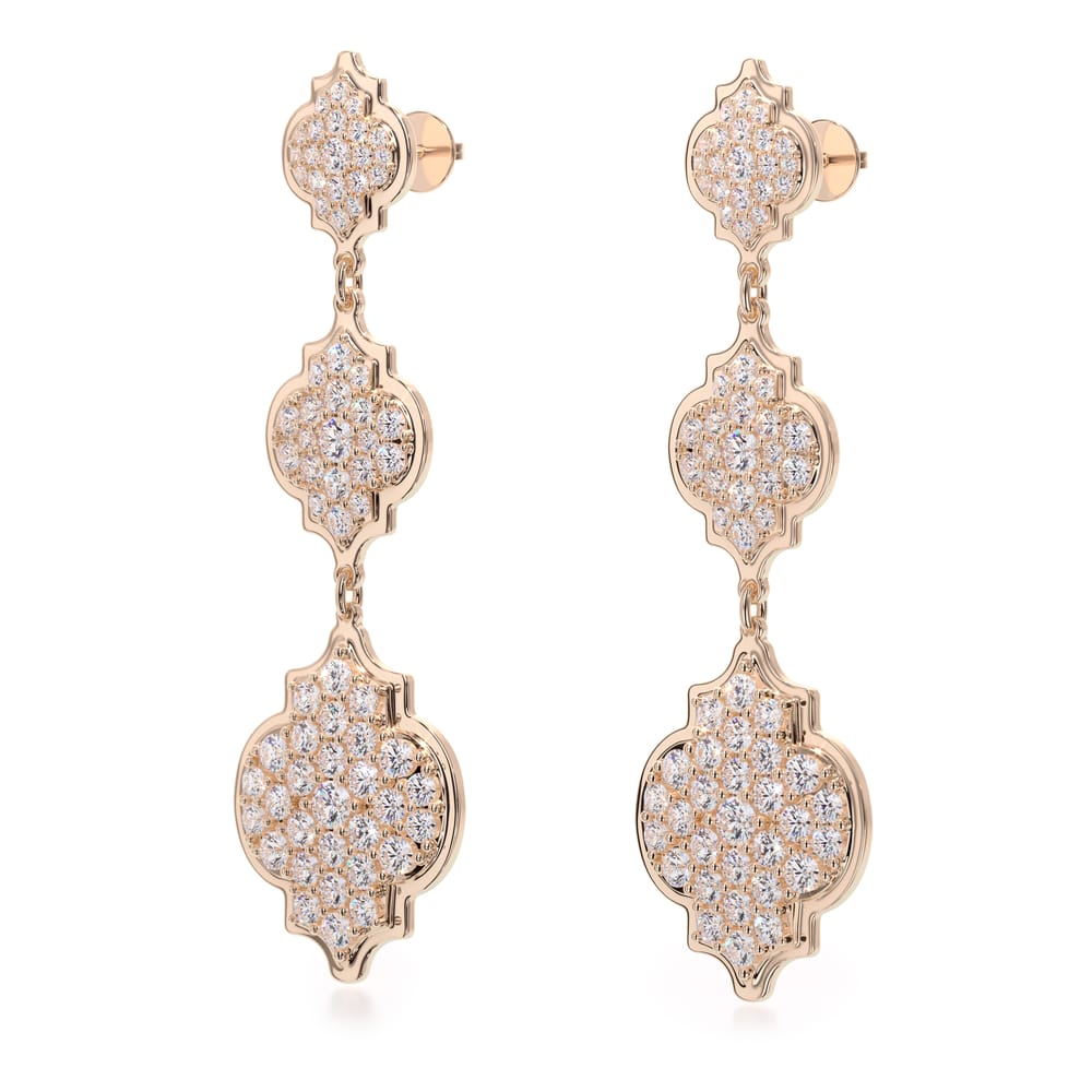 18 KT rose gold Aisha Diamonds 5.57 CT lab-grown diamonds earrings