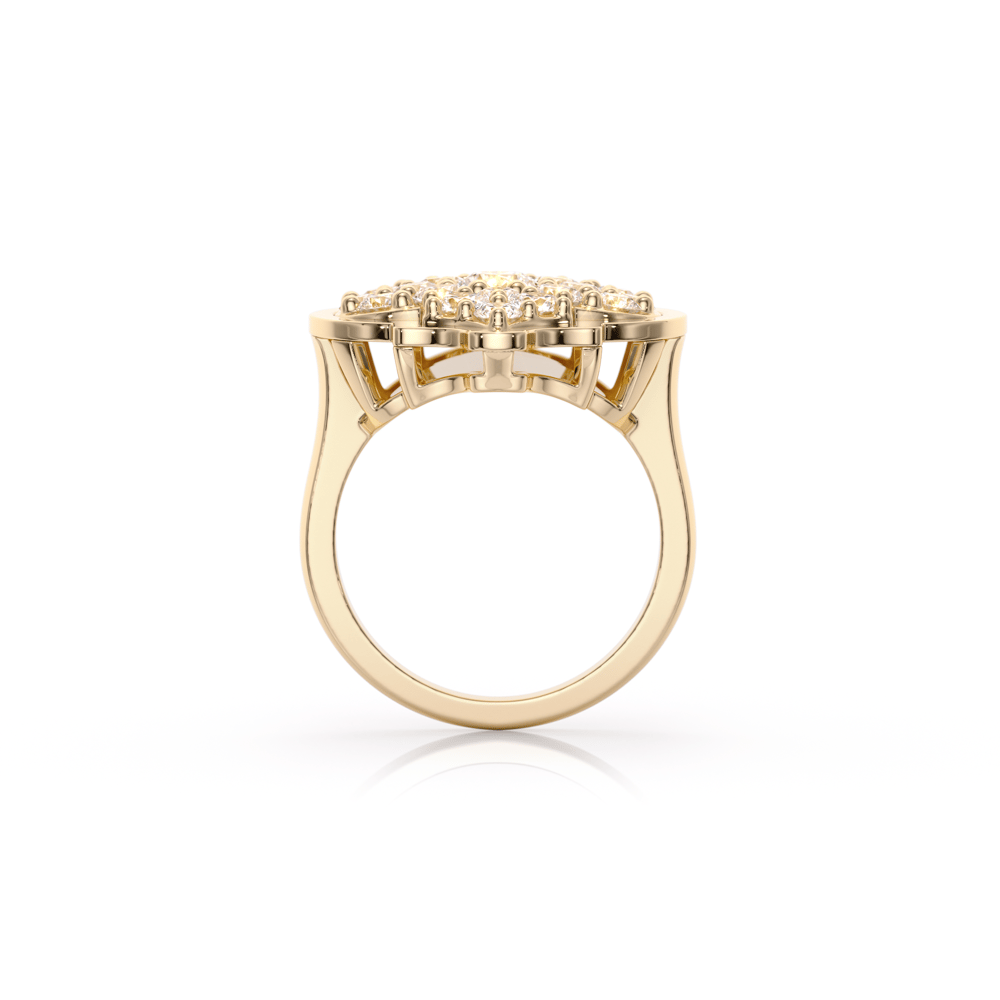 18 KT yellow gold Aman L Diamonds, with 2.09 CT lab-grown diamonds