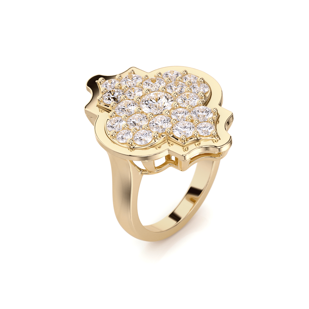 18 KT yellow gold Aman L Diamonds, with 2.09 CT lab-grown diamonds