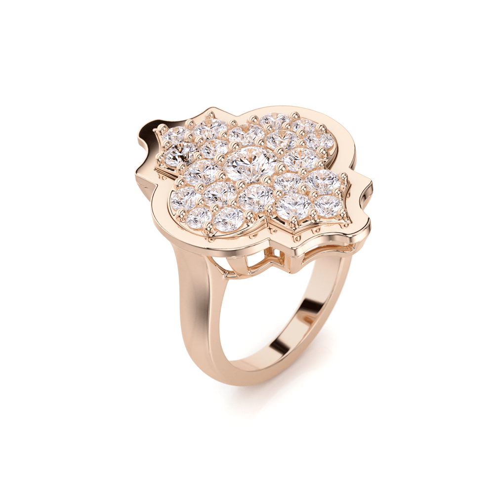18 KT rose gold Aman L Diamonds, with 2.09 CT lab-grown diamonds