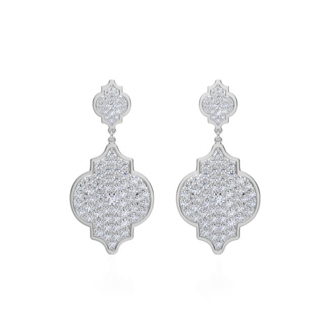 18 KT white gold Melek Diamonds 6.40 CT lab-grown diamonds earrings