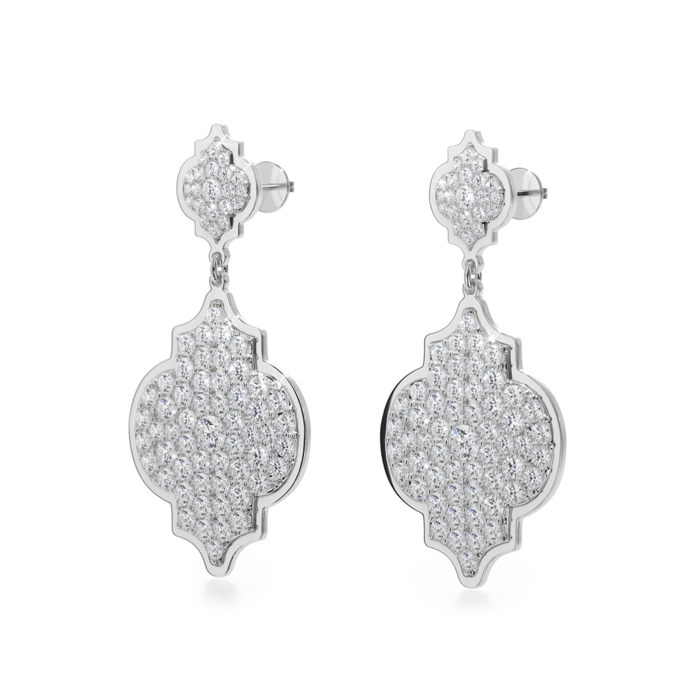 18 KT white gold Melek Diamonds 6.40 CT lab-grown diamonds earrings
