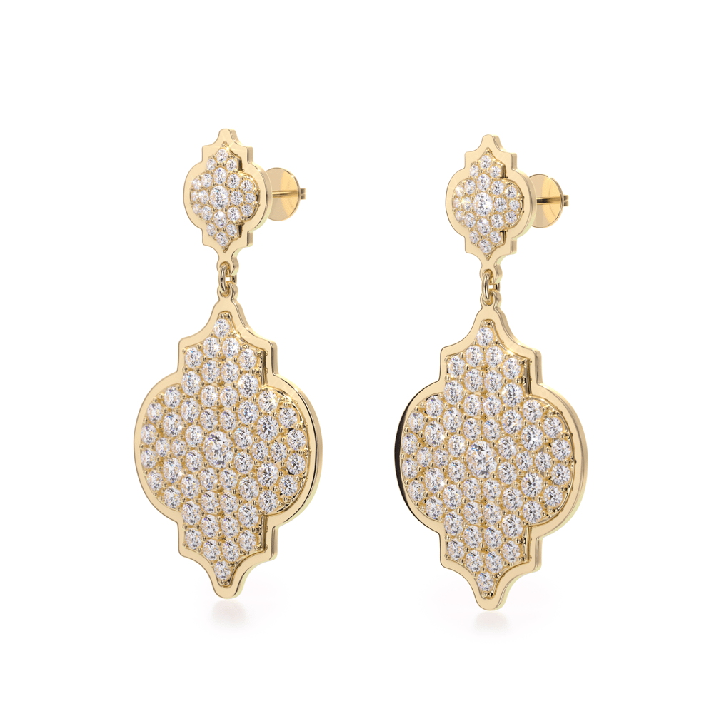 18 KT yellow gold Melek Diamonds 6.40 CT lab-grown diamonds earrings