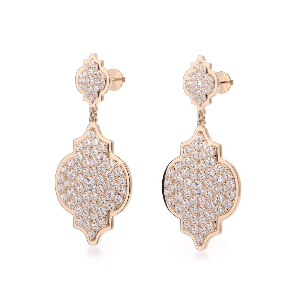 18 KT rose gold Melek Diamonds 6.40 CT lab-grown diamonds earrings