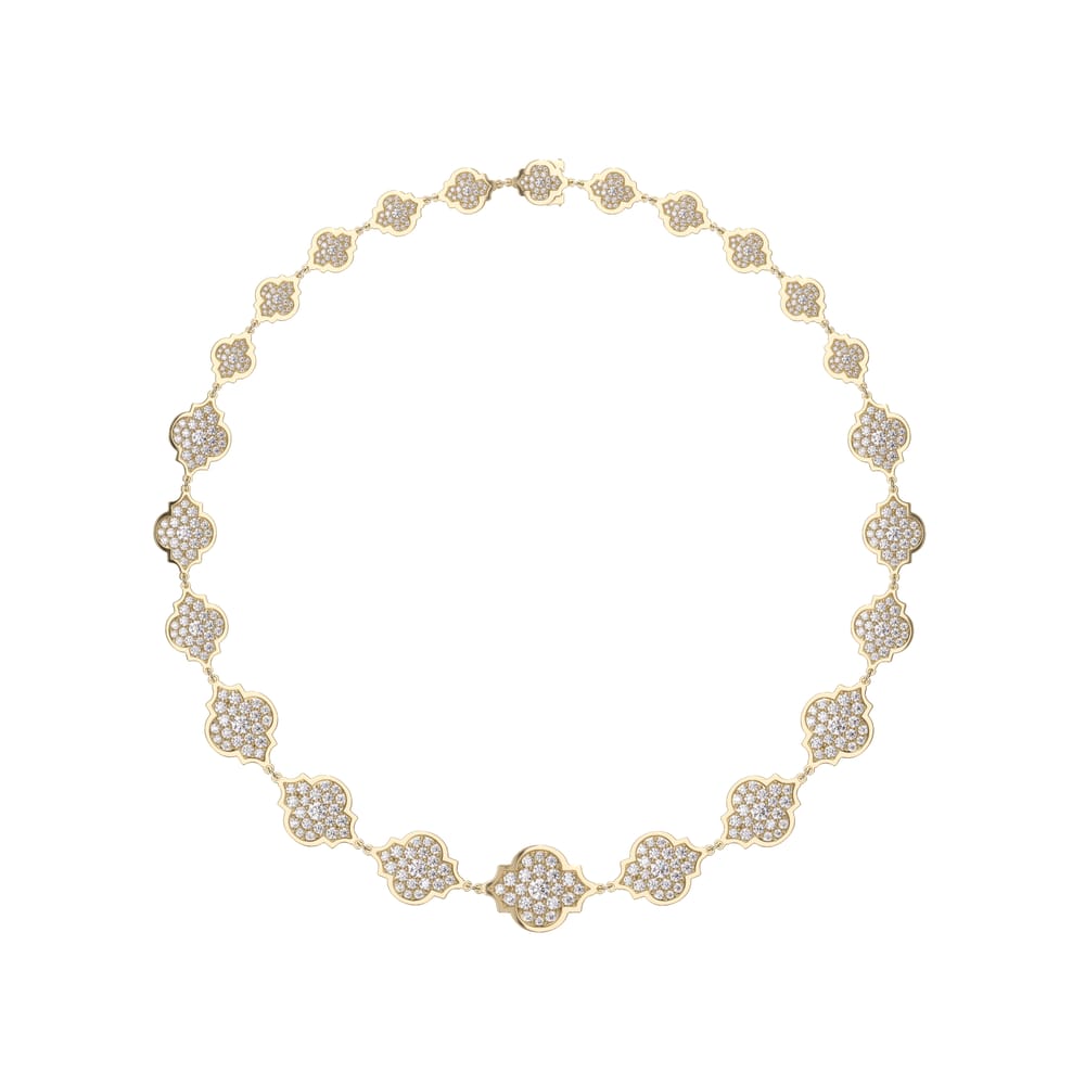 18 KT yellow gold Aman Diamonds 11.60 CT lab-grown diamonds necklace