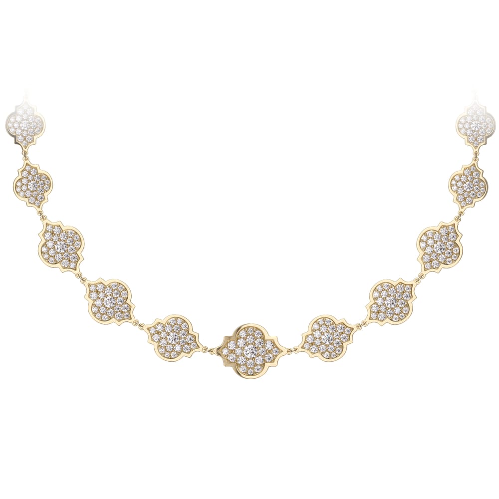 18 KT yellow gold Aman Diamonds 11.60 CT lab-grown diamonds necklace