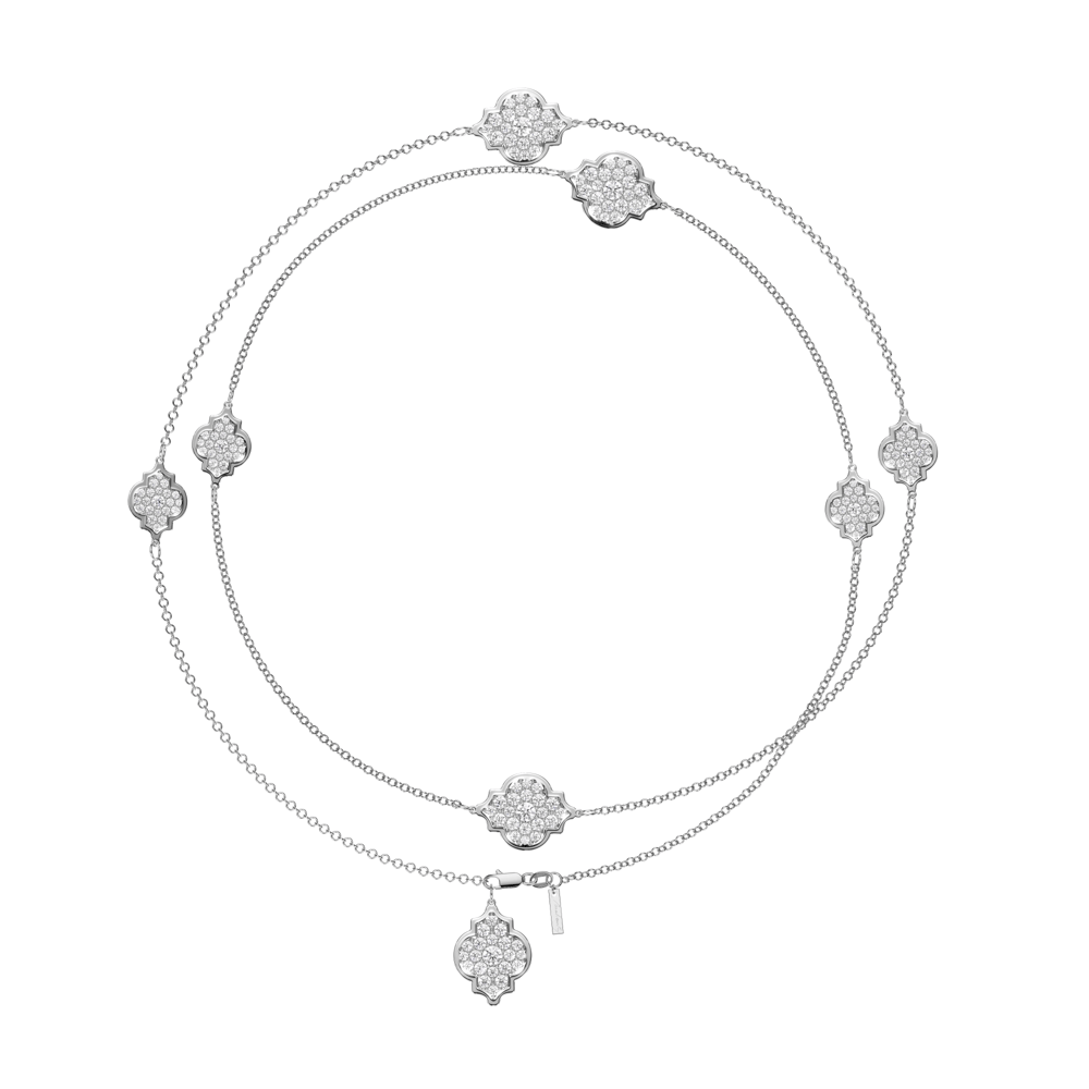 18 KT white gold Amina Full Pavé 6.27 CT lab-grown diamonds necklace