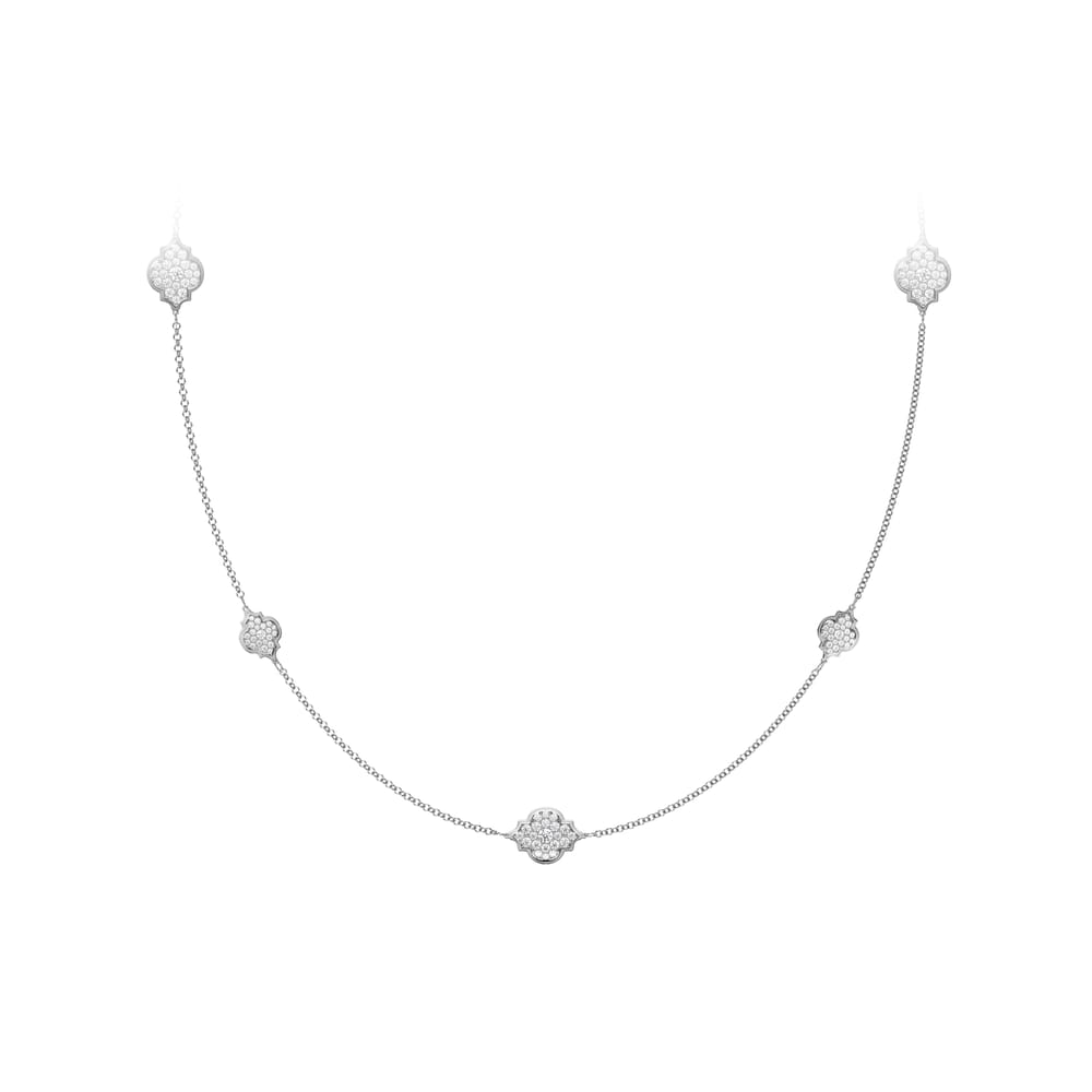 18 KT white gold Amina Full Pavé 6.27 CT lab-grown diamonds necklace